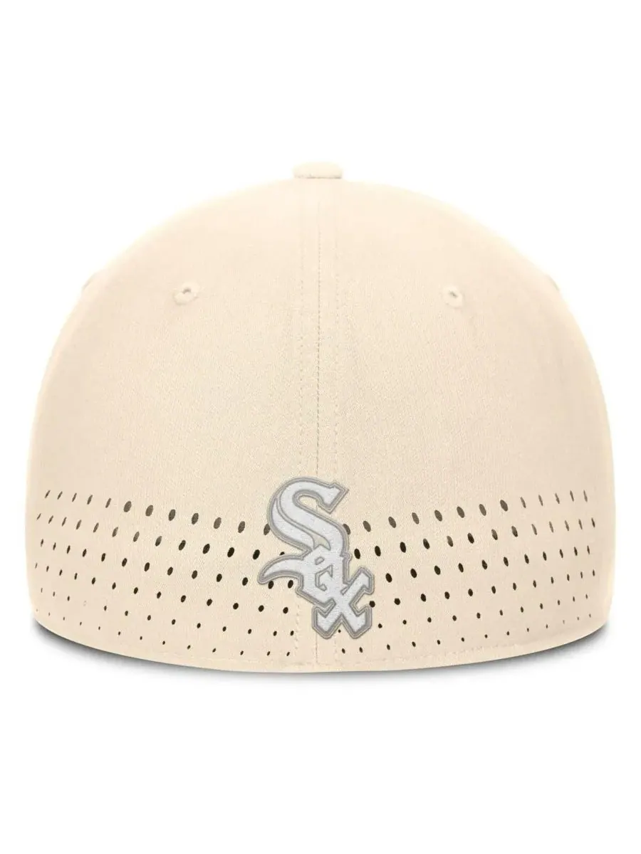 Nike Мужская кремовая бейсболка Chicago White Sox Rise Performance Flex — изображение 2 из 4, бежевый