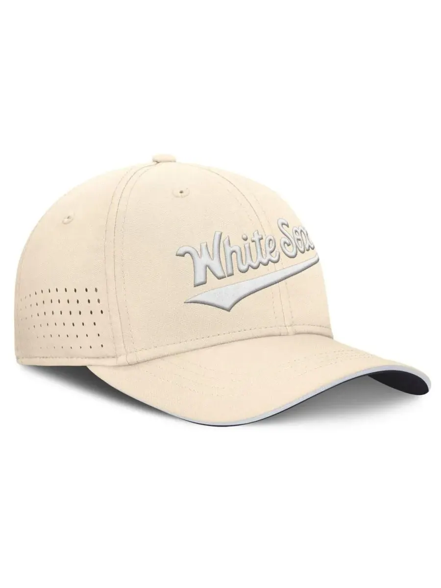 Nike Мужская кремовая бейсболка Chicago White Sox Rise Performance Flex — изображение 3 из 4, бежевый