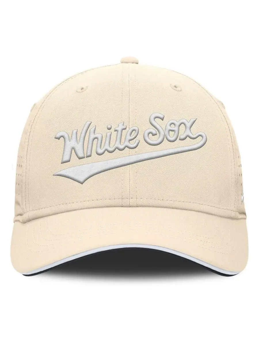 Nike Мужская кремовая бейсболка Chicago White Sox Rise Performance Flex — изображение 4 из 4, бежевый