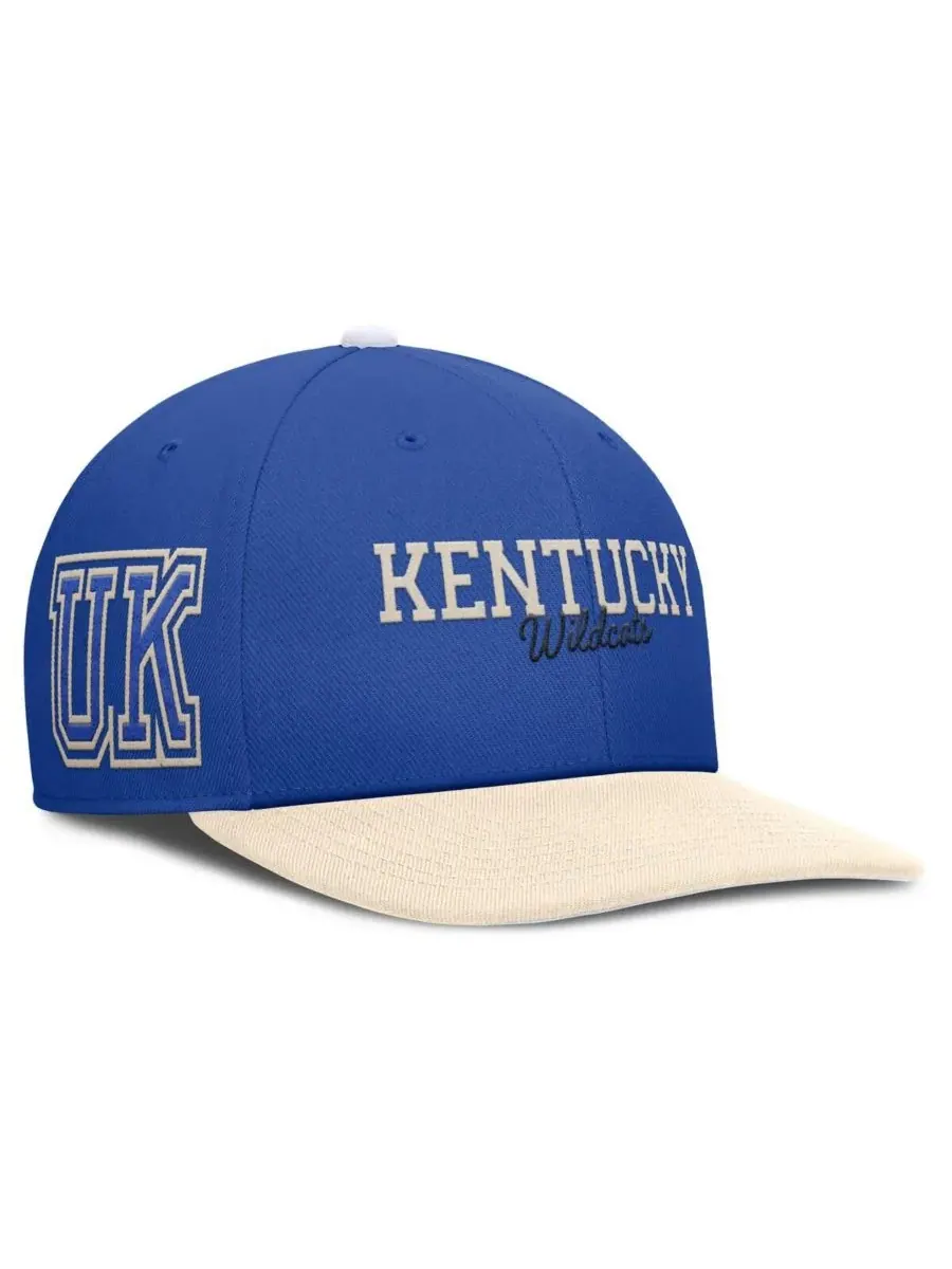 Nike Мужская бейсболка Kentucky Wildcats Pro Legacy Script Snapback королевского/кремового цвета — изображение 3 из 4