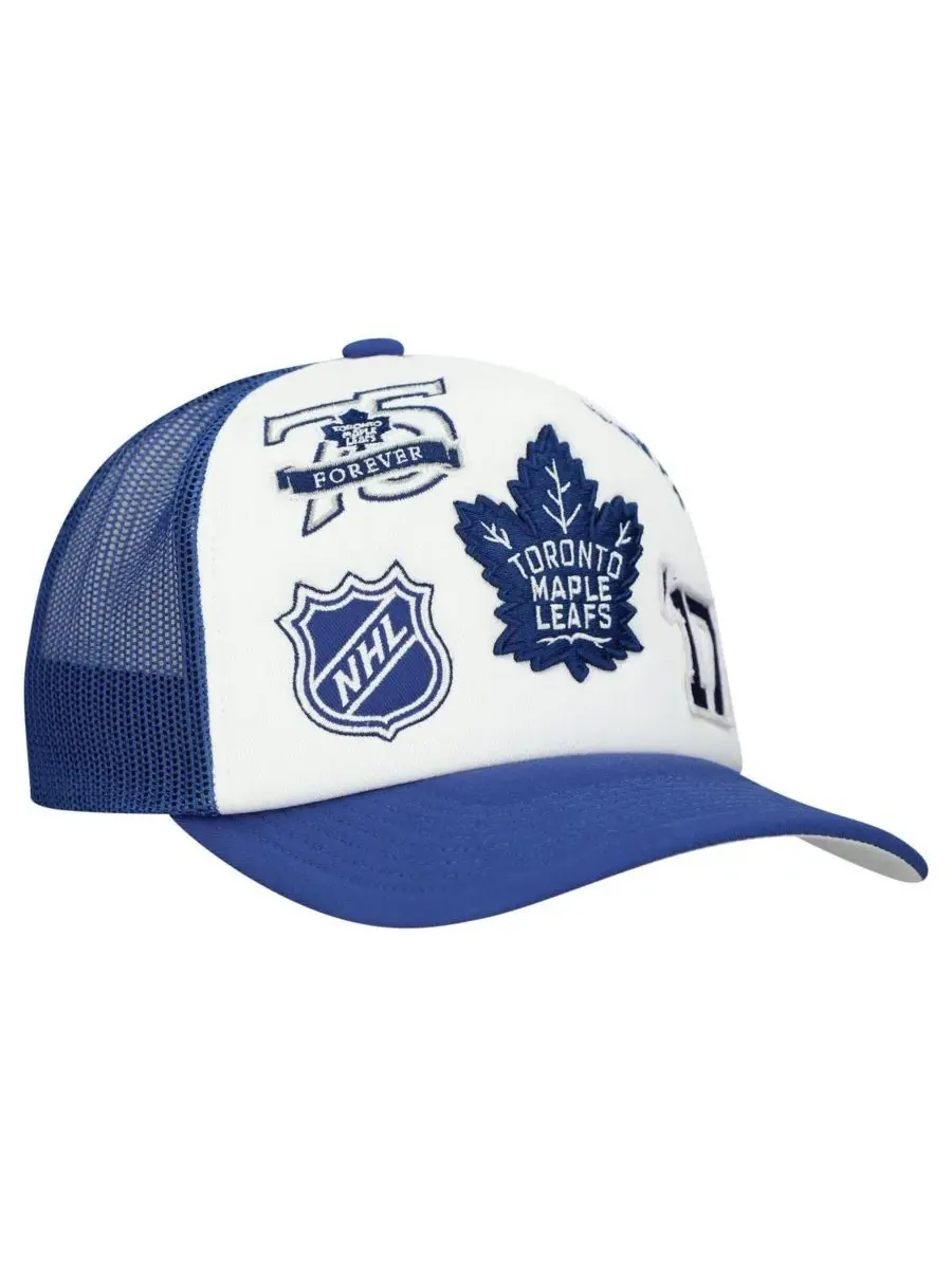 Mitchell & Ness Мужская бело-синяя регулируемая кепка-тракер с логотипом команды Toronto Maple — изображение 3 из 4