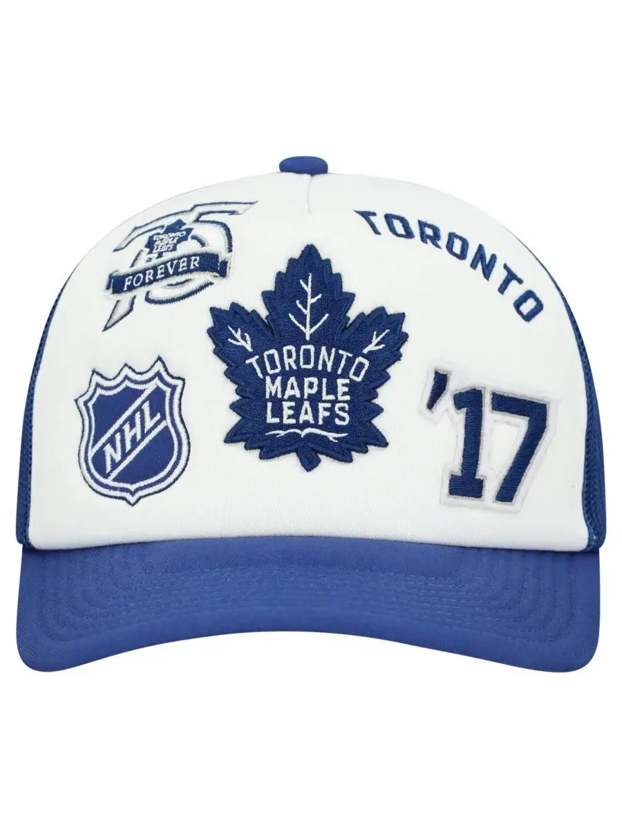 Mitchell & Ness Мужская бело-синяя регулируемая кепка-тракер с логотипом команды Toronto Maple — изображение 4 из 4
