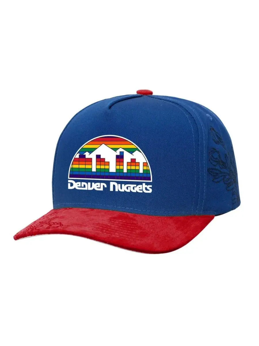 Mitchell & Ness Мужская регулируемая кепка Denver Nuggets сине-красного цвета с майскими цветами — изображение 1 из 2