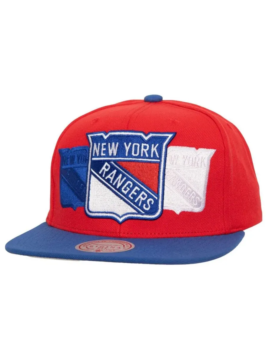 Mitchell & Ness Мужская красная кепка New York Rangers Soul Triple Up Snapback — изображение 1 из 4, красный