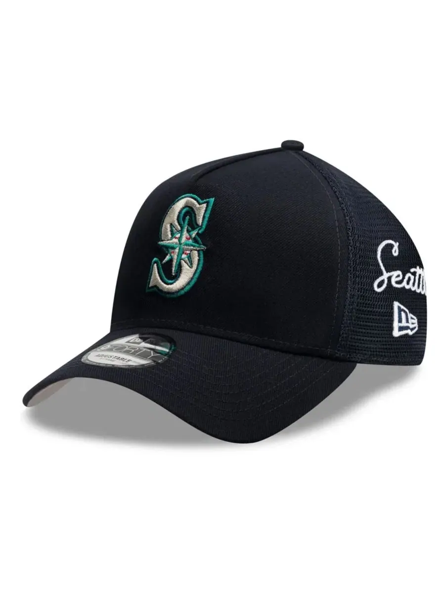 Кепка-тракер с вышитым логотипом Seattle Mariners, модель Side Script 9FORTY A-Frame New Era — изображение 1 из 5