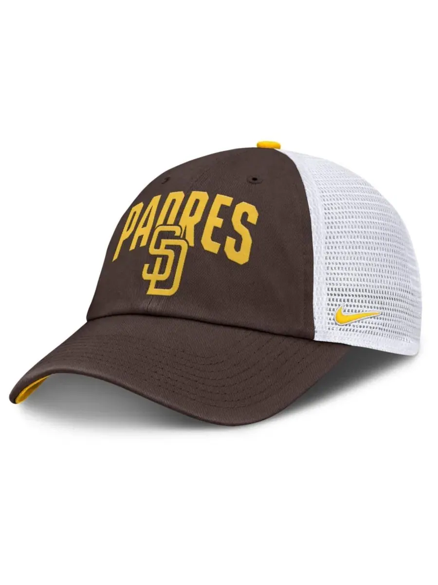 Кепка-тракер с вышитым логотипом San Diego Padres Nike — изображение 1 из 5, коричневый белый