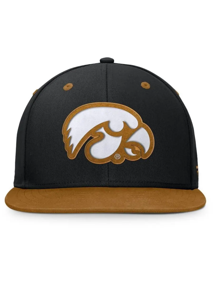 Fanatics Мужская кепка Iowa Hawkeyes NoBo Fitted Hat — изображение 2 из 4, черный коричневый