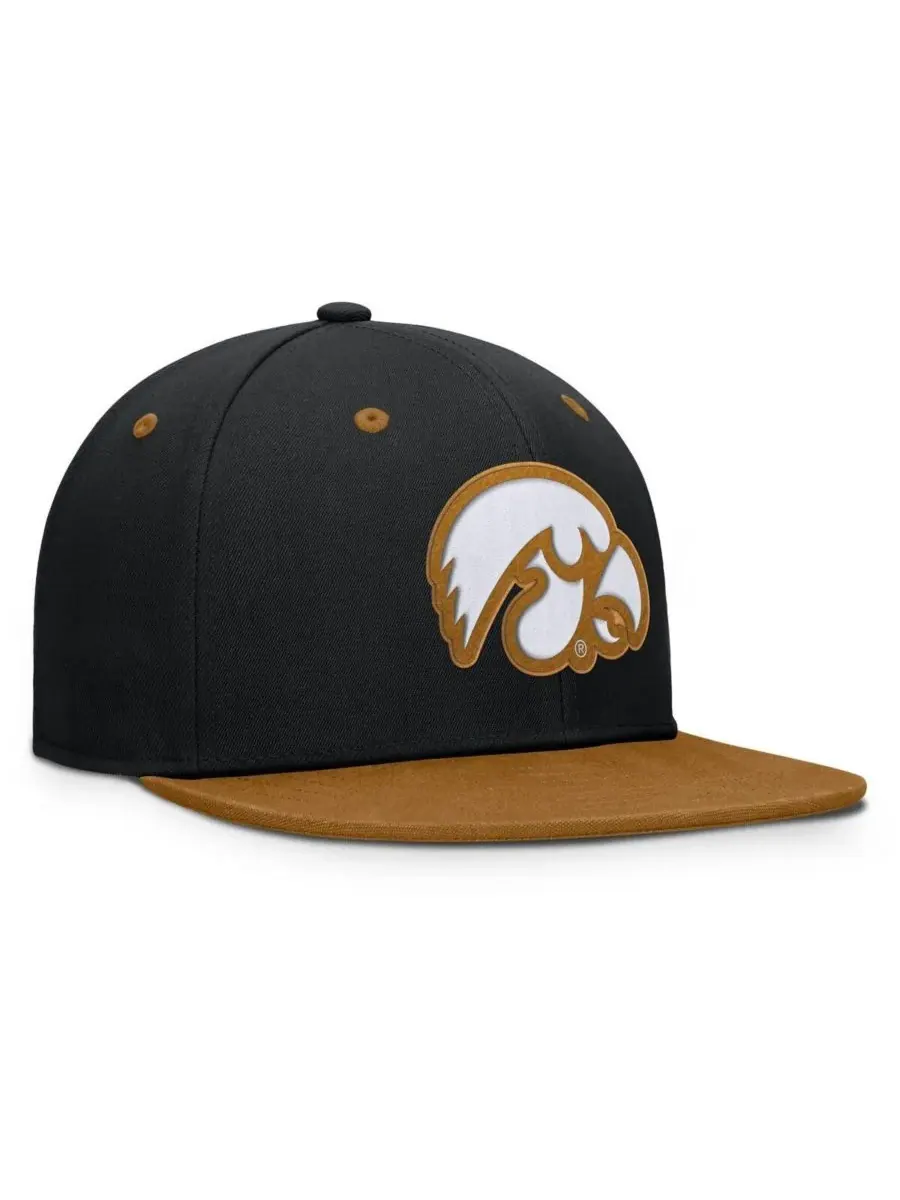 Fanatics Мужская кепка Iowa Hawkeyes NoBo Fitted Hat — изображение 4 из 4, черный коричневый