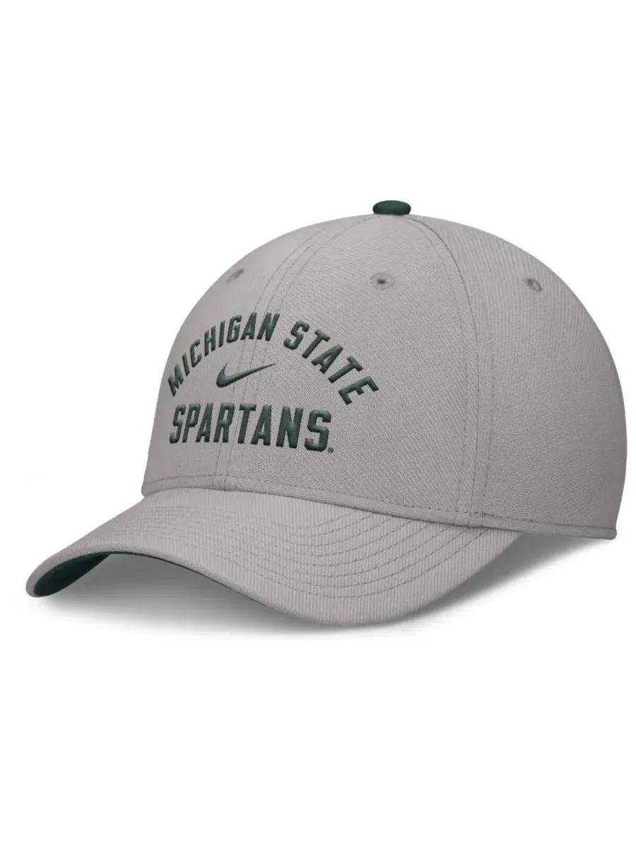 Nike Мужская серая бейсболка Michigan State Spartans Rise Prep Performance Flex Hat — изображение 1 из 4, серый