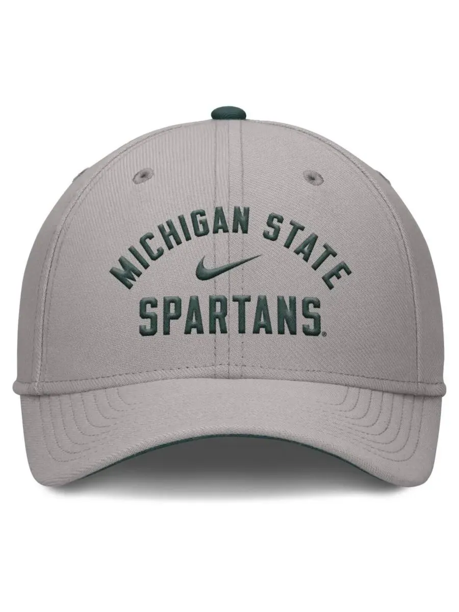 Nike Мужская серая бейсболка Michigan State Spartans Rise Prep Performance Flex Hat — изображение 4 из 4, серый