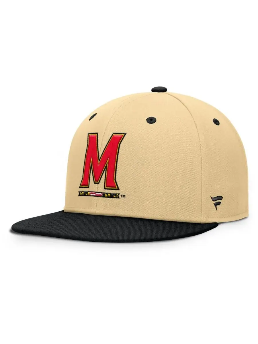 Fanatics Мужская золотисто-черная бейсболка Maryland Terrapins Balance Fitted Hat — изображение 1 из 4, золотистый черный