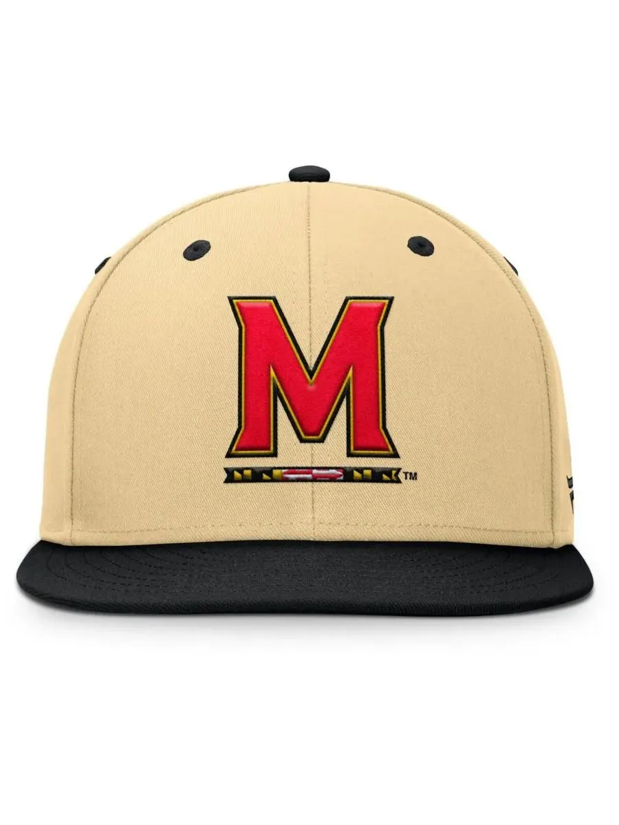 Fanatics Мужская золотисто-черная бейсболка Maryland Terrapins Balance Fitted Hat — изображение 2 из 4, золотистый черный