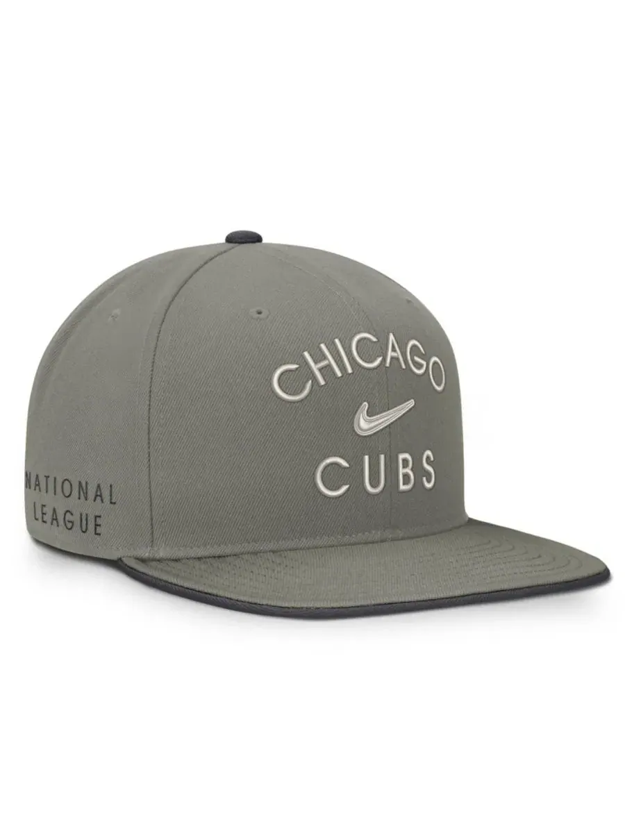 Кепка-снэпбек с вышивкой Chicago Cubs, модель Pro Dri-FIT Nike — изображение 1 из 5, серый