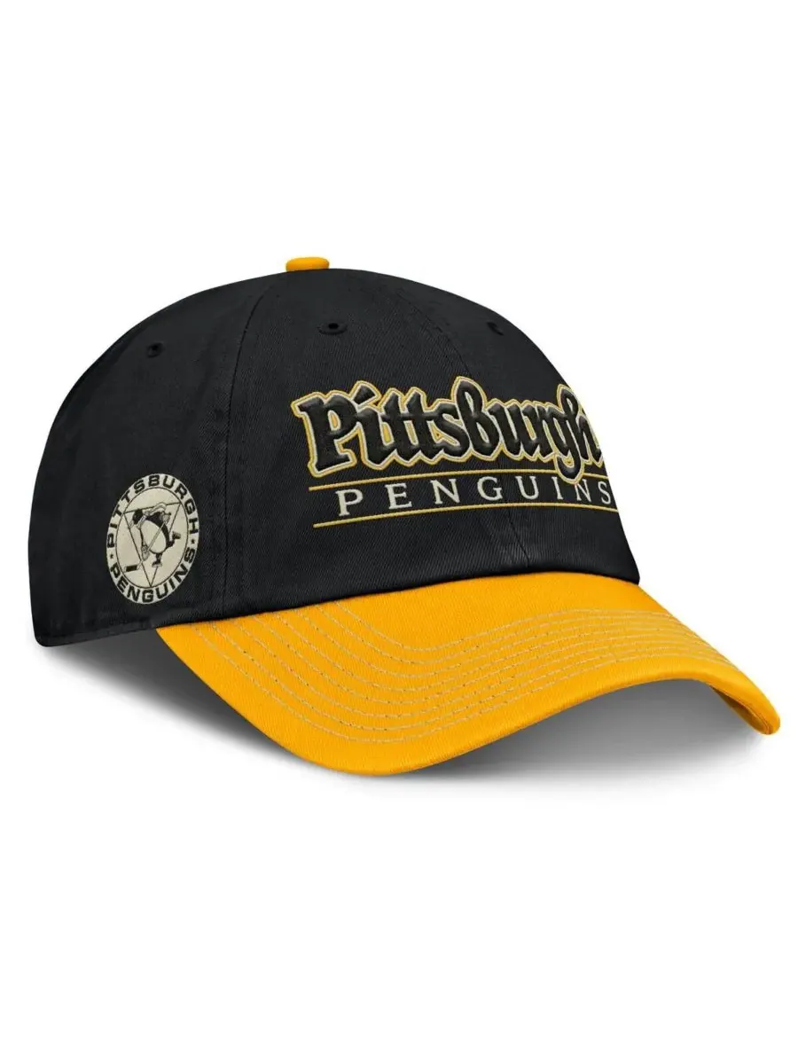 Fanatics Мужская регулируемая кепка Pittsburgh Penguins Heritage Home Ice Two-Tone — изображение 1 из 4, черный золотистый