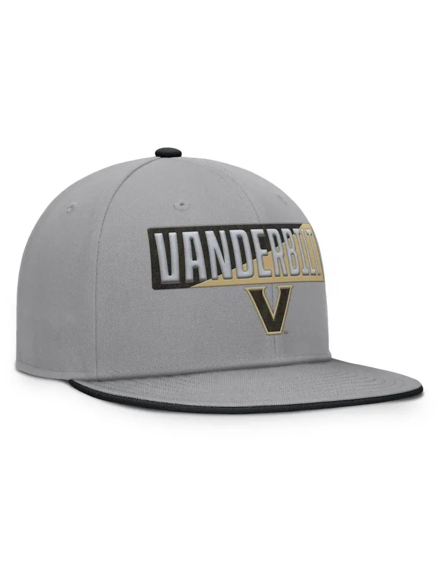 Fanatics Мужская серая кепка-бейсболка Vanderbilt Commodores Duo с регулируемой застежкой — изображение 3 из 4, серый черный
