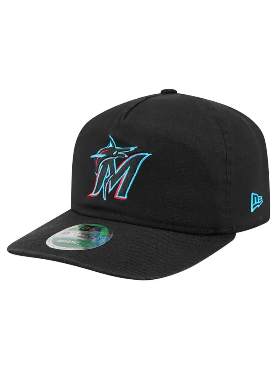 Бейсболка Miami Marlins 19TWENTY с регулируемым размером New Era — изображение 1 из 3, черный