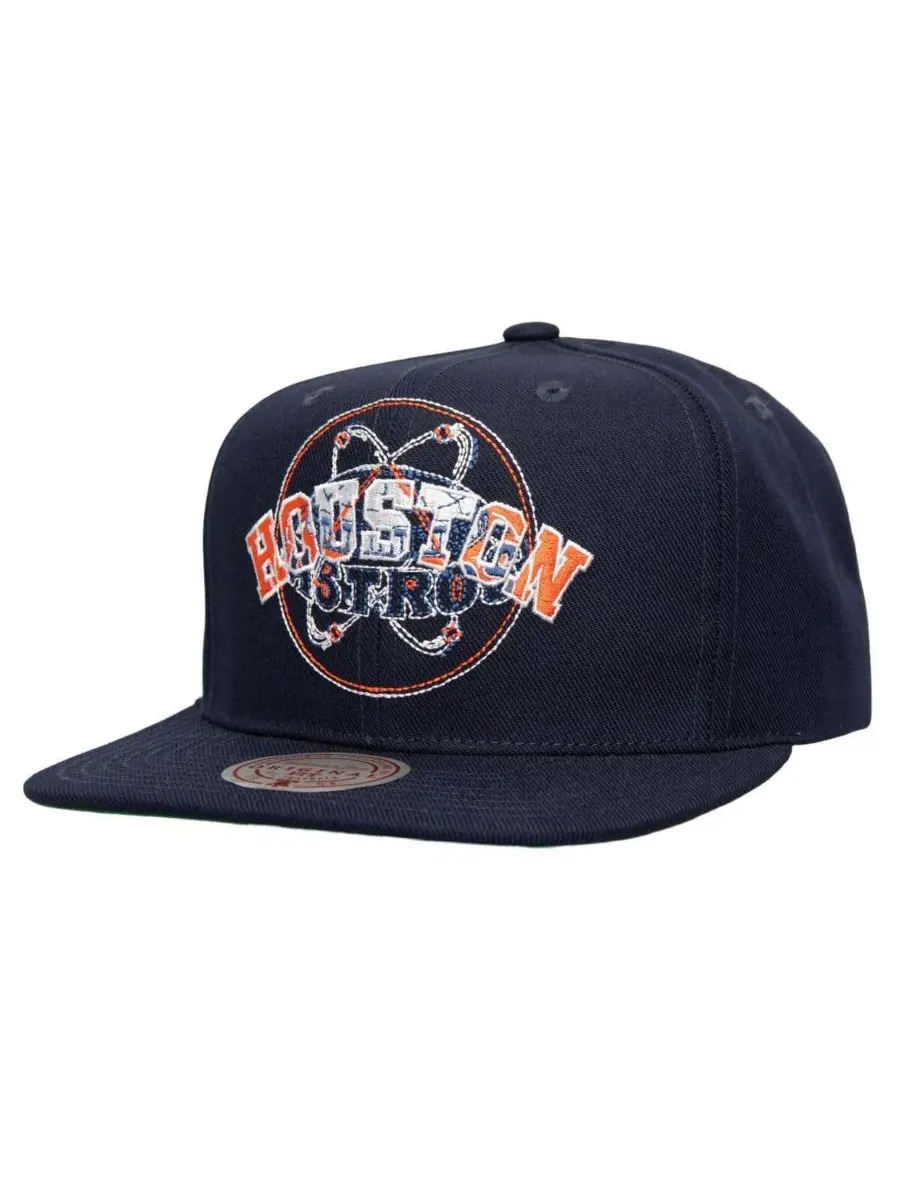 Mitchell & Ness Мужская темно-синяя бейсболка Houston Astros Double Up Snapback — изображение 1 из 2, темно-синий