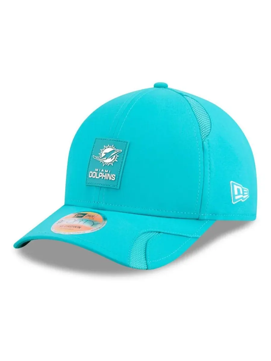 Детская бейсболка Big Boys and Girls Aqua Miami Dolphins 2025 Sideline 9FORTY с регулируемым