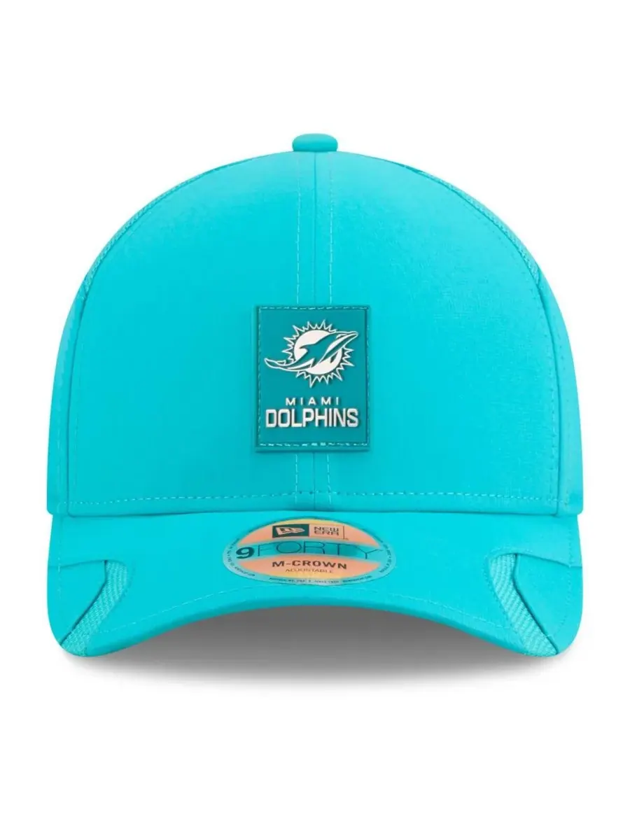 Детская бейсболка Big Boys and Girls Aqua Miami Dolphins 2025 Sideline 9FORTY с регулируемым — изображение 5 из 5, голубой
