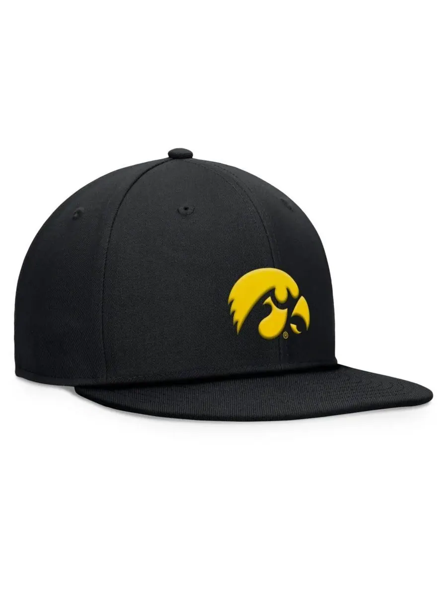 Top of the World Мужская черная бейсболка Iowa Hawkeyes Fundamental Snapback — изображение 3 из 4, черный
