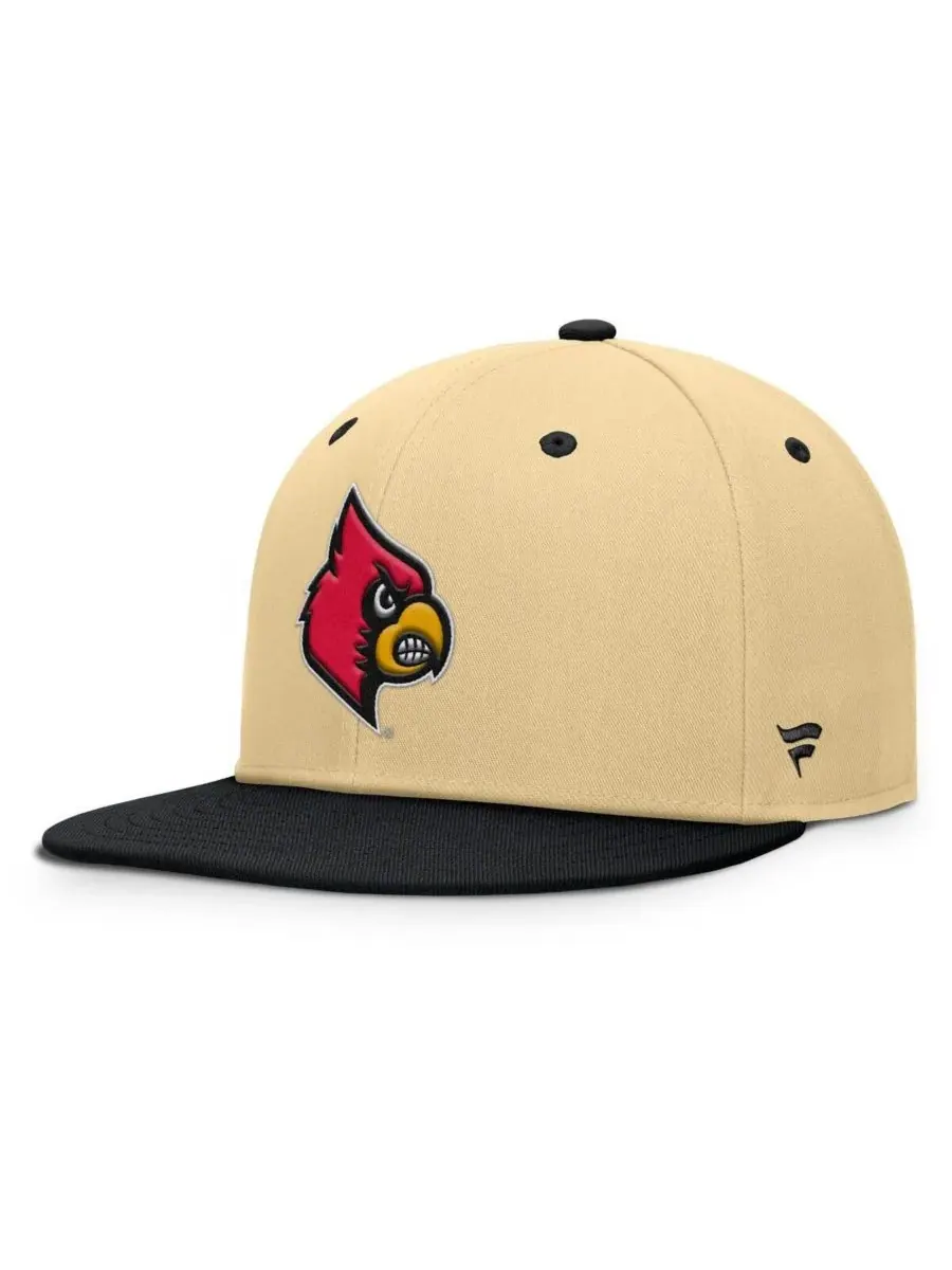 Fanatics Мужская золотисто-черная бейсболка Louisville Cardinals Balance Fitted Hat — изображение 1 из 4, хаки черный