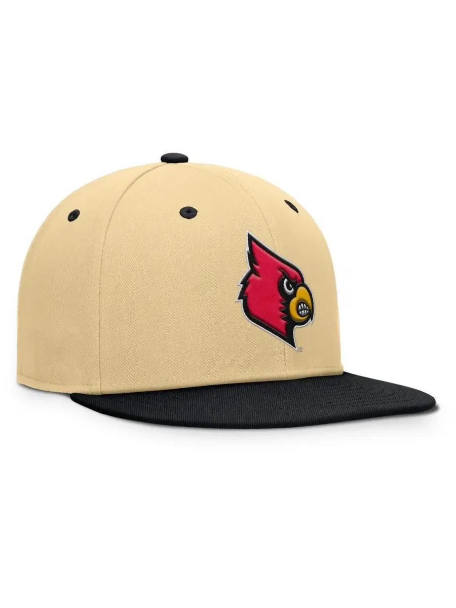 Fanatics Мужская золотисто-черная бейсболка Louisville Cardinals Balance Fitted Hat — изображение 2 из 4, хаки черный