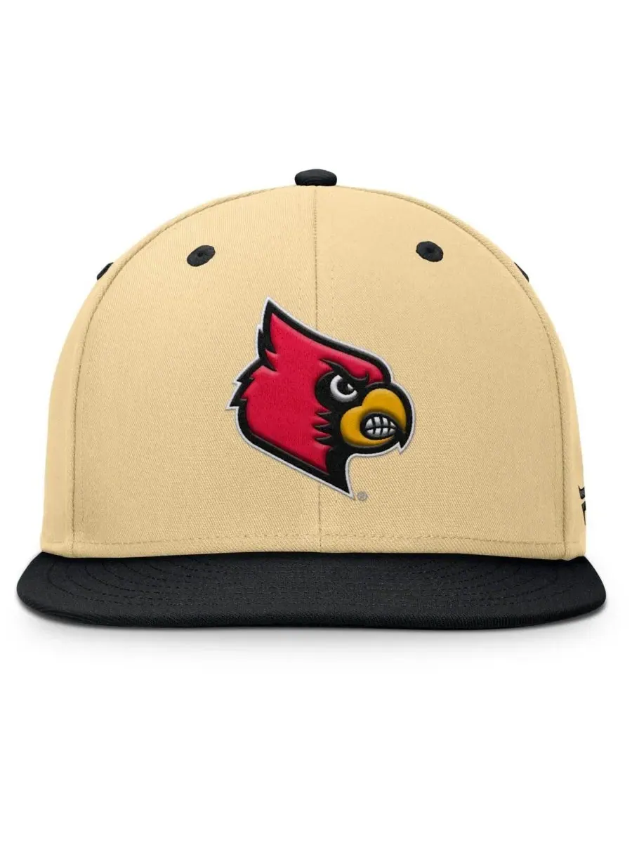 Fanatics Мужская золотисто-черная бейсболка Louisville Cardinals Balance Fitted Hat — изображение 3 из 4, хаки черный