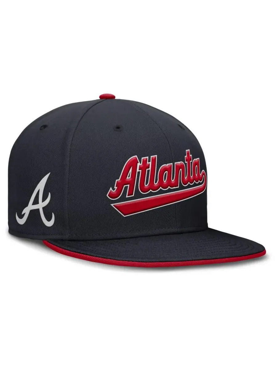 Nike Мужская темно-синяя бейсболка Atlanta Braves True Performance Fitted Hat — изображение 1 из 4, темно-синий