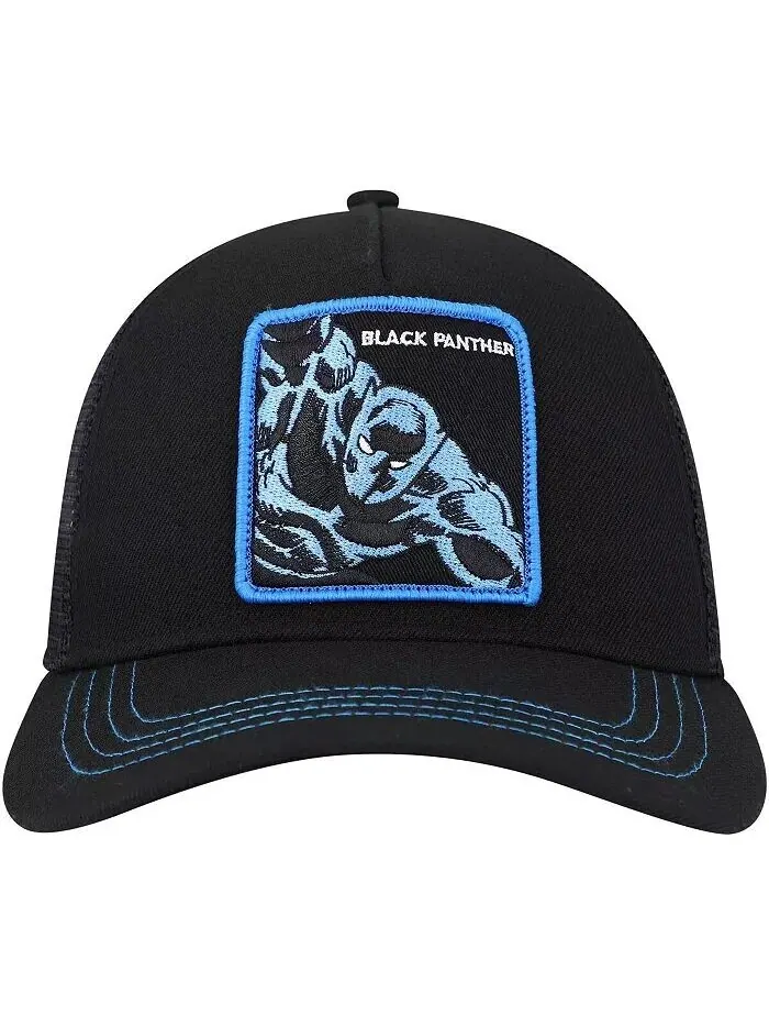 Мужская черная черная пантера в стиле ретро с А-образной рамкой Snapback Hat Lids — изображение 3 из 4, черный