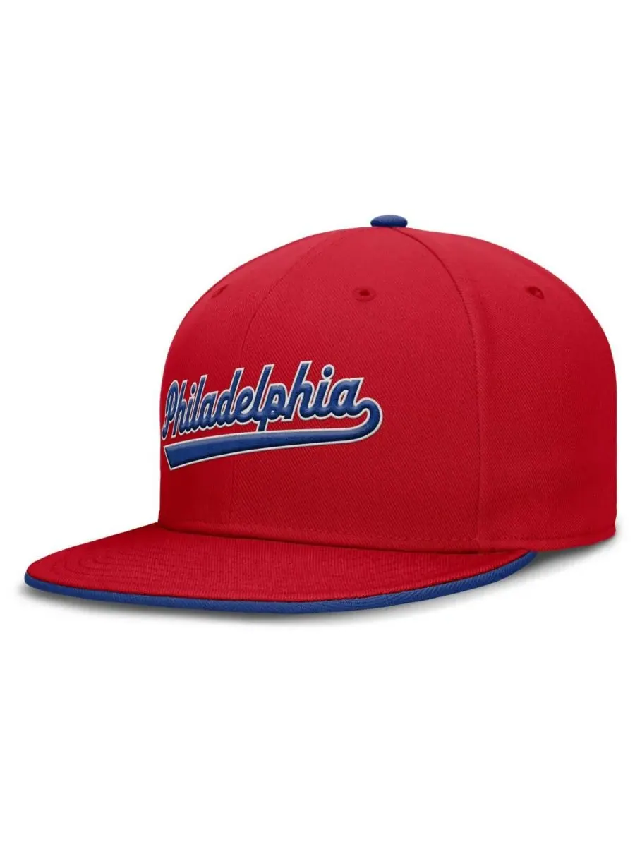 Nike Мужская красная бейсболка Philadelphia Phillies True Performance Fitted Hat — изображение 2 из 4, красный