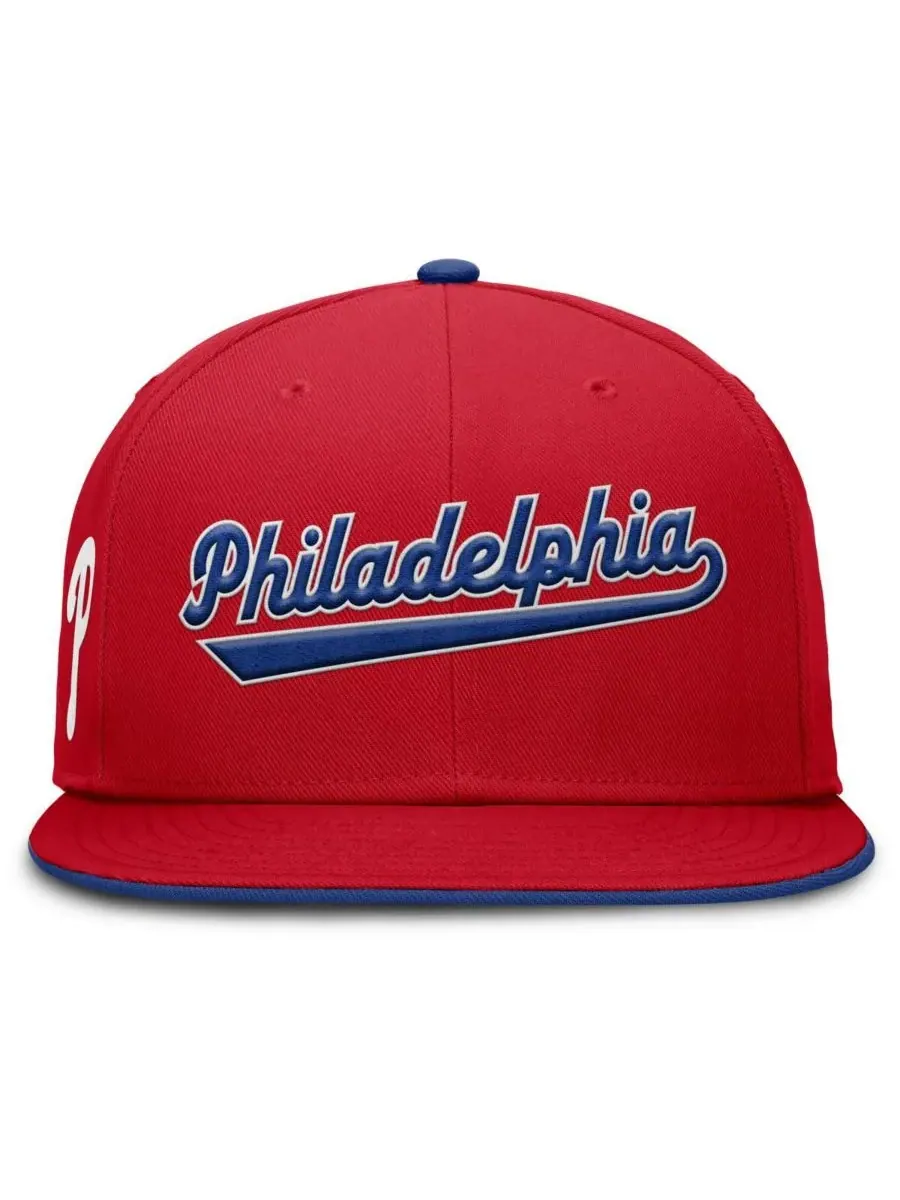 Nike Мужская красная бейсболка Philadelphia Phillies True Performance Fitted Hat — изображение 3 из 4, красный