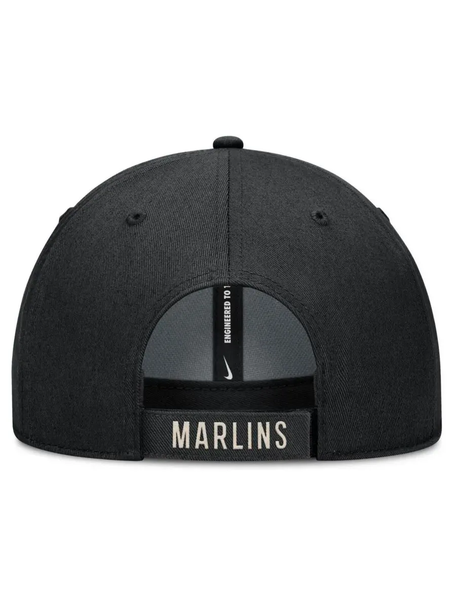 Nike Мужская регулируемая бейсболка Miami Marlins Statement Club Performance — изображение 4 из 4, черный натуральный