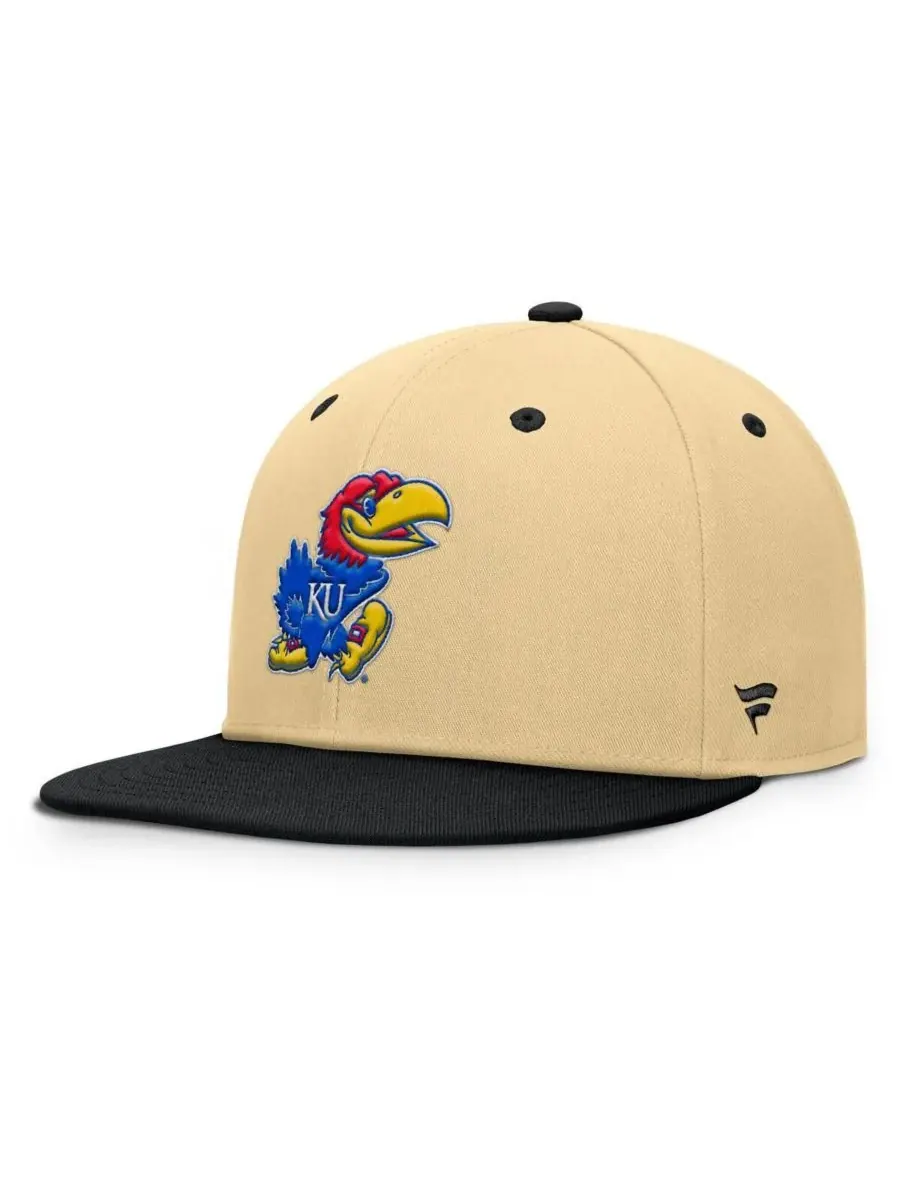 Fanatics Мужская бейсболка Kansas Jayhawks Balance Fitted цвета хаки/черный — изображение 1 из 4, хаки черный