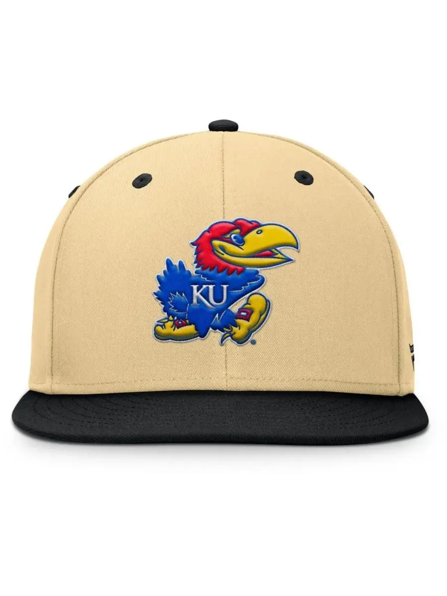 Fanatics Мужская бейсболка Kansas Jayhawks Balance Fitted цвета хаки/черный — изображение 2 из 4, хаки черный