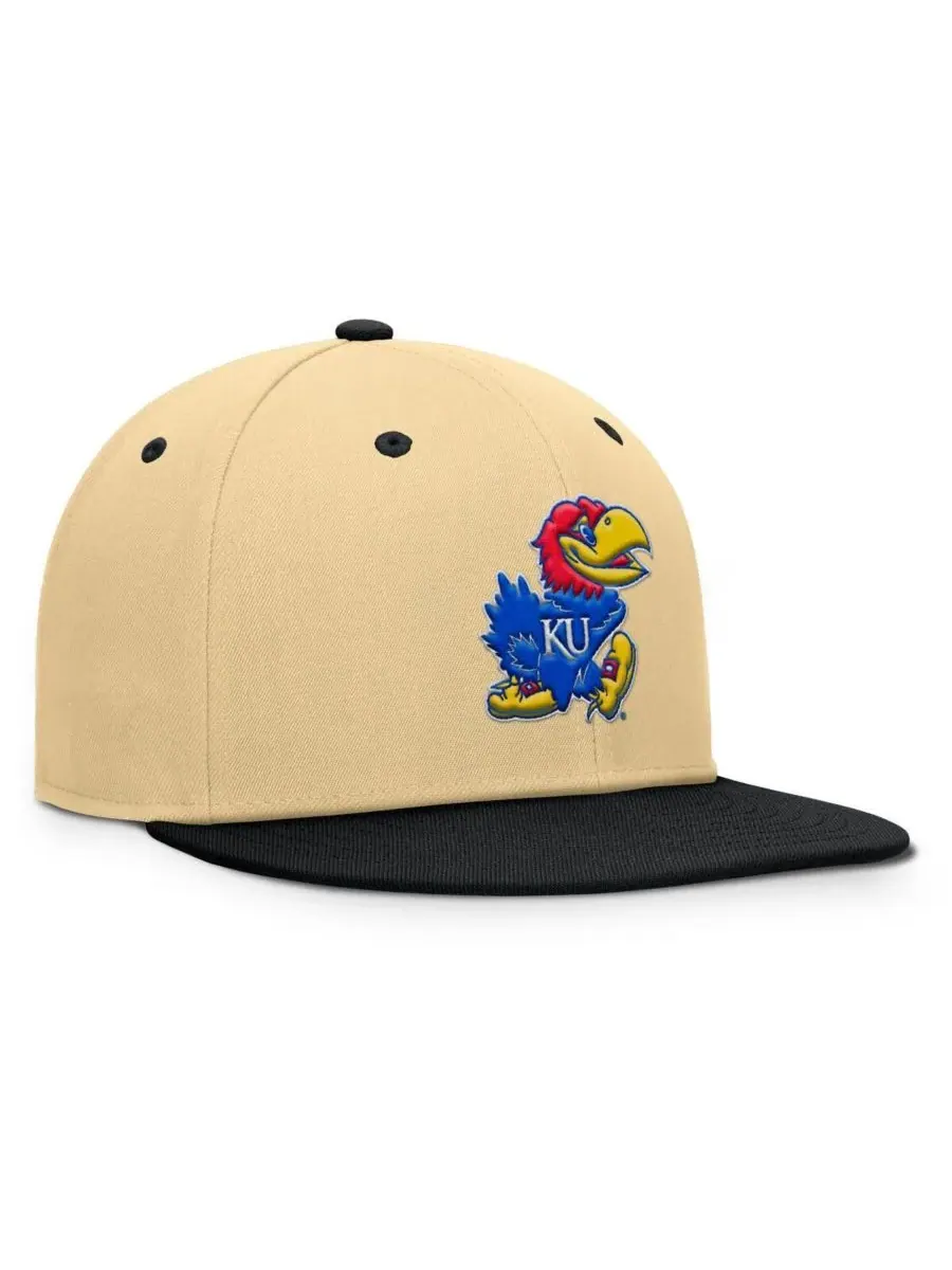 Fanatics Мужская бейсболка Kansas Jayhawks Balance Fitted цвета хаки/черный — изображение 3 из 4, хаки черный