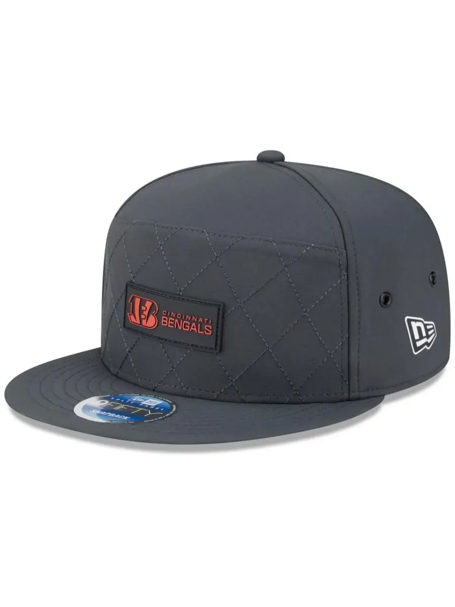 New Era Мужская бейсболка 9FIFTY Snapback угольного цвета с разрезом для холодной погоды, с — изображение 1 из 5, темно-серый