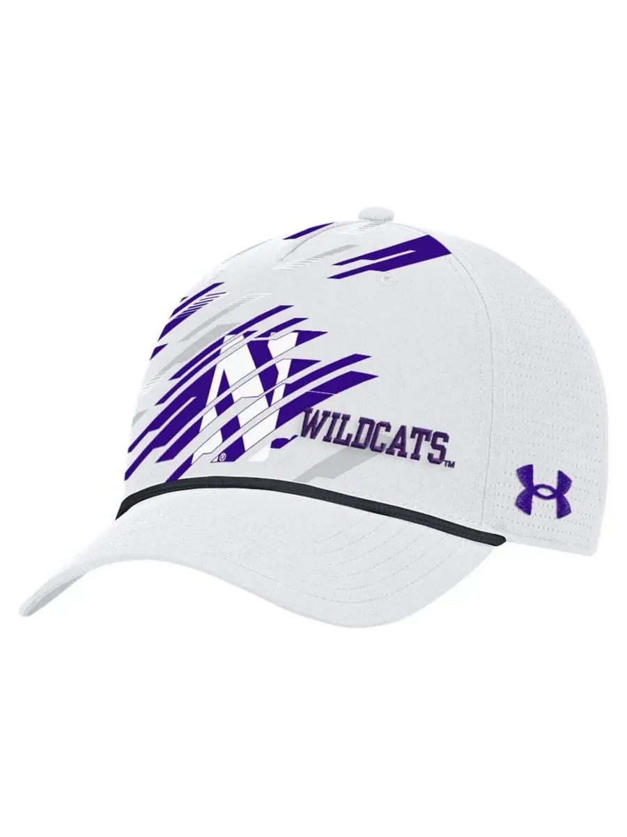 Under Armour Мужская белая регулируемая кепка с логотипом Northwestern Wildcats College Essentials — изображение 1 из 4