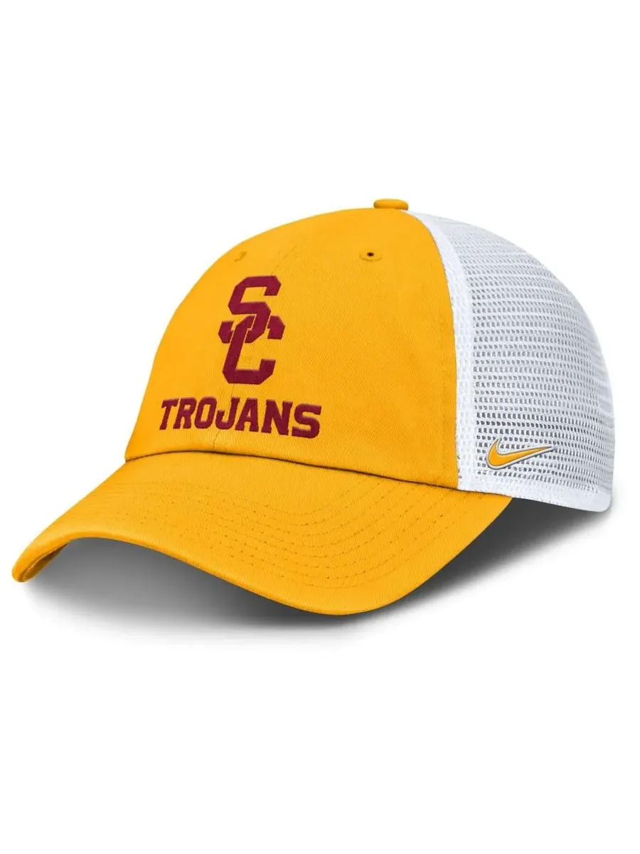 Мужская золотистая регулируемая кепка-тракер с символикой клуба USC Trojans Nike — изображение 1 из 4, золото