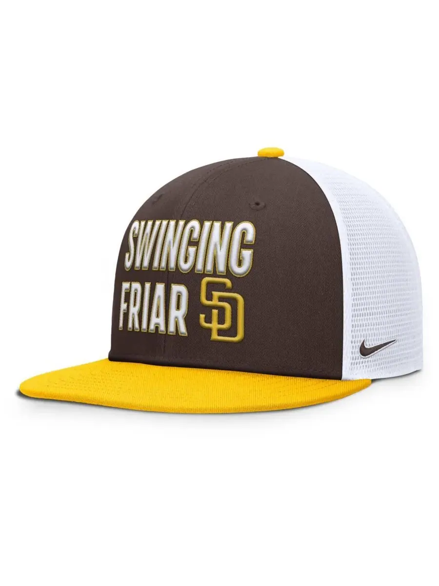 Nike Мужская коричневая бейсболка San Diego Padres Pro Trucker Snapback — изображение 3 из 4, коричневый