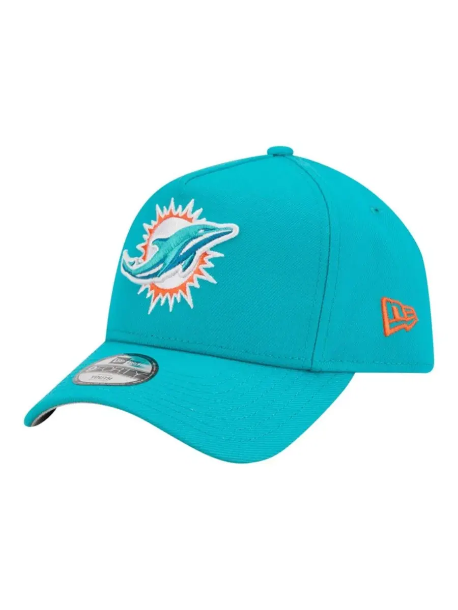 Кепка New Era 9FORTY A-Frame с вышитым логотипом Miami Dolphins — изображение 1 из 7, голубой