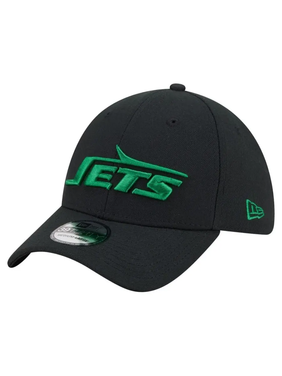 Кепка New Era 39THIRTY с вышитым логотипом команды, New York Jets — изображение 1 из 5, черный