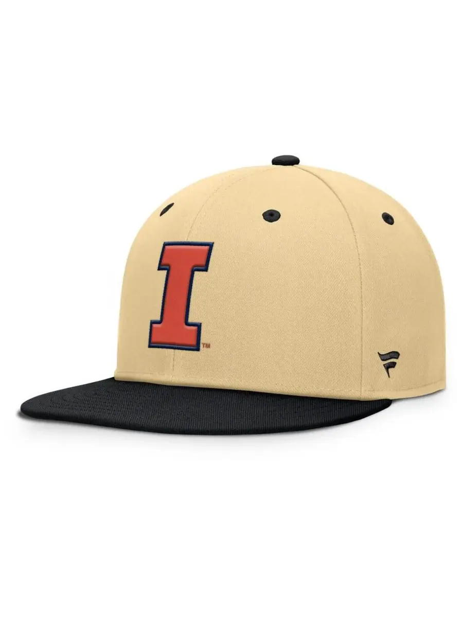 Fanatics Мужская золотисто-черная бейсболка Illinois Fighting Illini Balance Fitted Hat — изображение 1 из 4, хаки черный