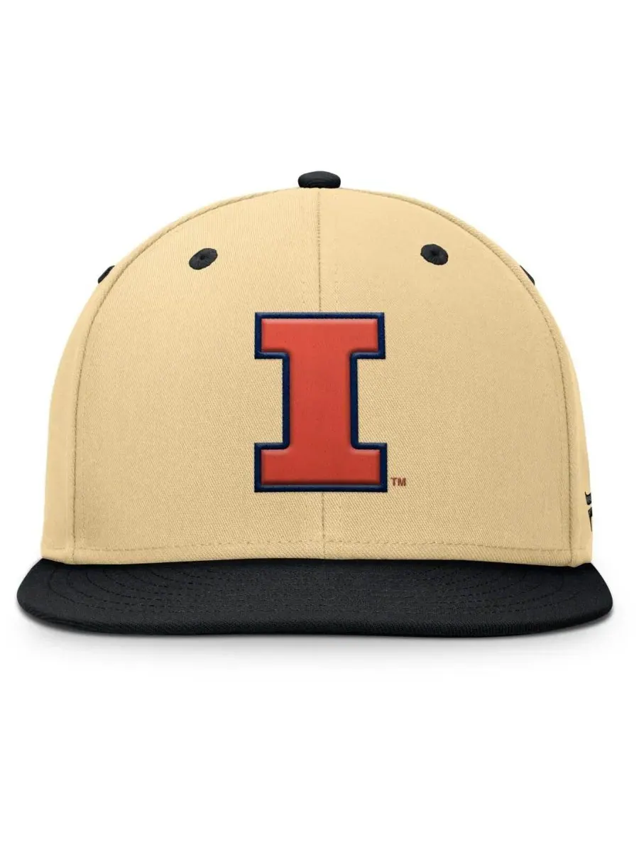 Fanatics Мужская золотисто-черная бейсболка Illinois Fighting Illini Balance Fitted Hat — изображение 2 из 4, хаки черный