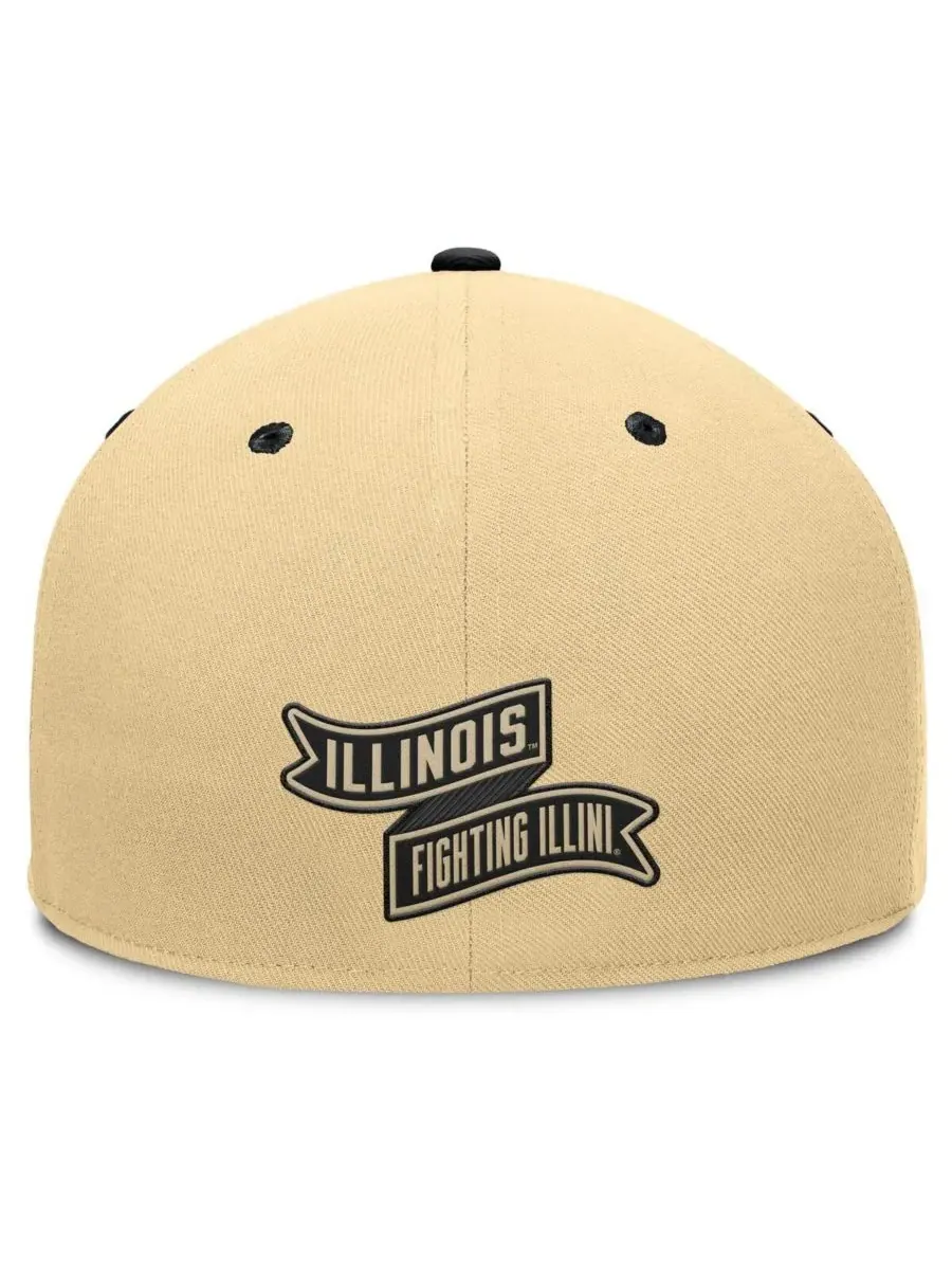 Fanatics Мужская золотисто-черная бейсболка Illinois Fighting Illini Balance Fitted Hat — изображение 4 из 4, хаки черный