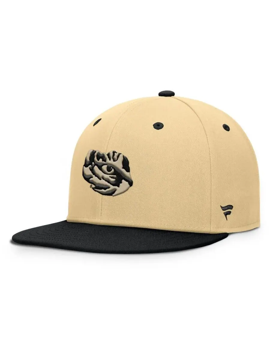 Fanatics Мужская золотисто-черная бейсболка LSU Tigers Balance Fitted Hat — изображение 1 из 4, хаки черный