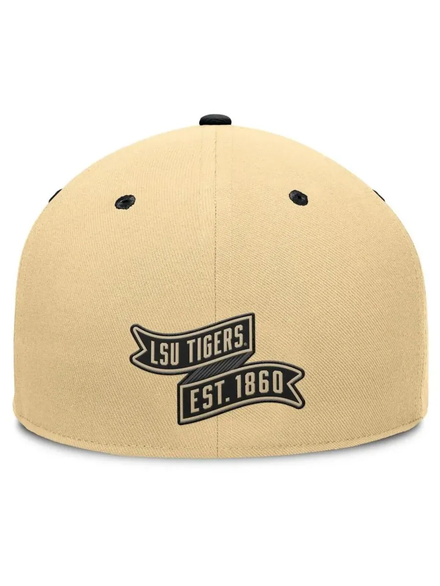 Fanatics Мужская золотисто-черная бейсболка LSU Tigers Balance Fitted Hat — изображение 4 из 4, хаки черный