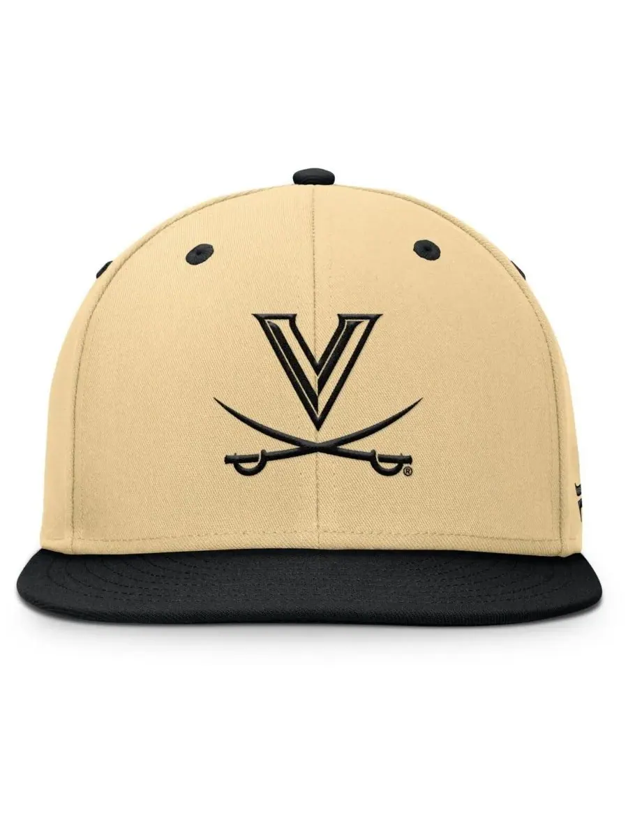 Fanatics Мужская золотисто-черная бейсболка Virginia Cavaliers Balance Fitted Hat — изображение 2 из 4, хаки черный