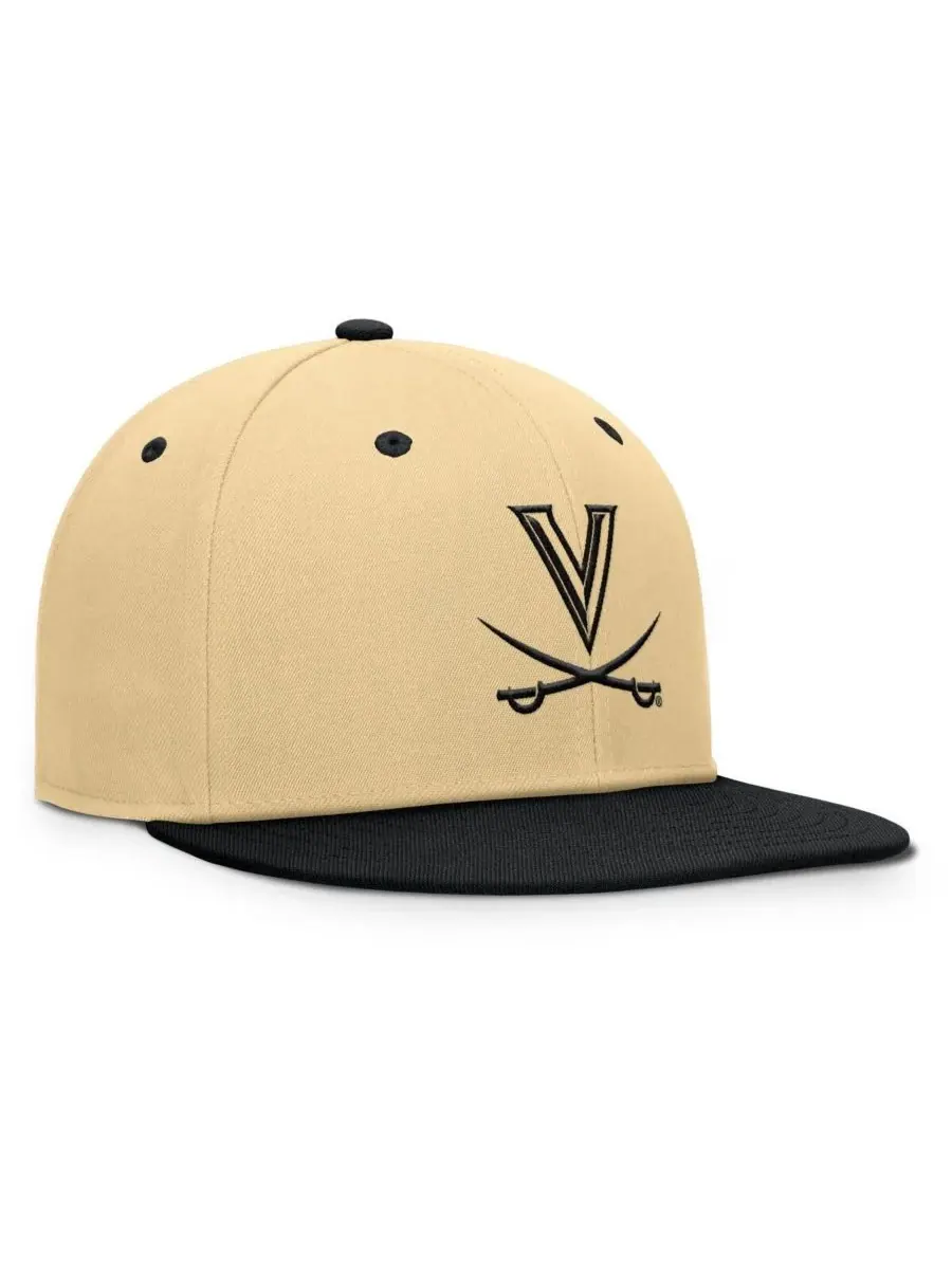 Fanatics Мужская золотисто-черная бейсболка Virginia Cavaliers Balance Fitted Hat — изображение 3 из 4, хаки черный
