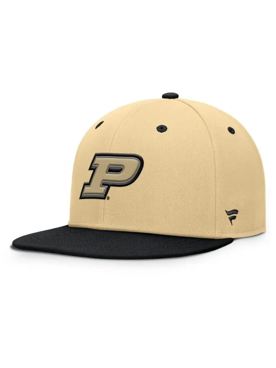 Fanatics Мужская золотисто-черная бейсболка Purdue Boilermakers Balance Fitted Hat — изображение 1 из 4, хаки черный
