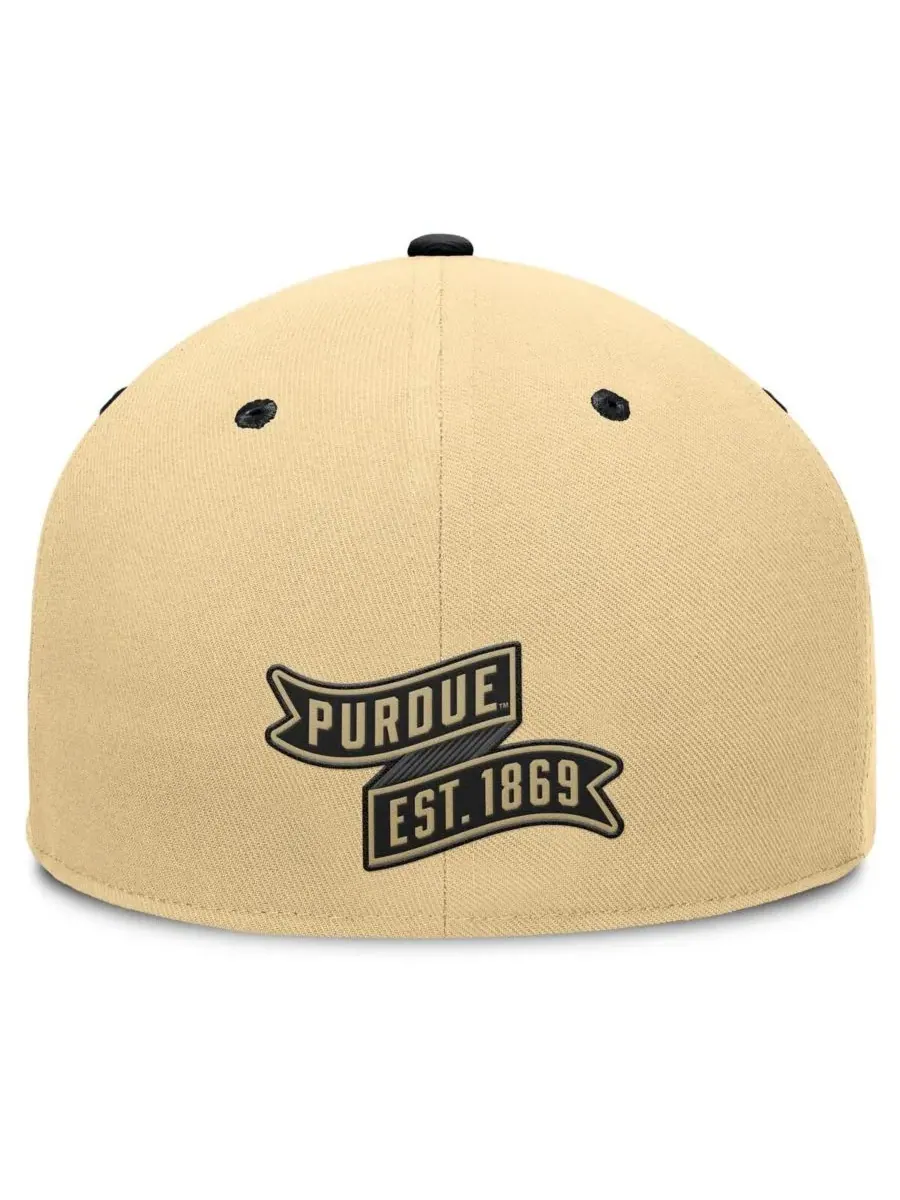 Fanatics Мужская золотисто-черная бейсболка Purdue Boilermakers Balance Fitted Hat — изображение 4 из 4, хаки черный